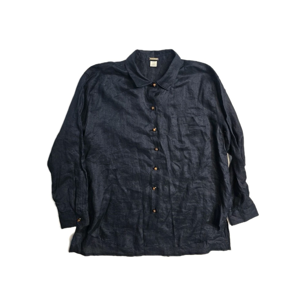 magaschoni linen Blouse Women's  M Linen Black